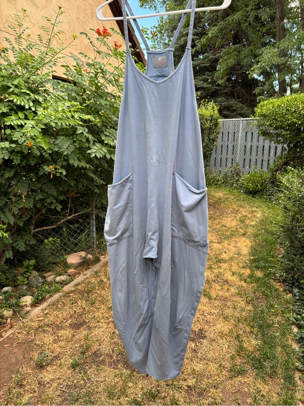 Free People Relaxed Light Blue Harem-Style Jumpsuit - Picture 3 of 6